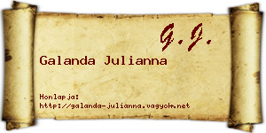 Galanda Julianna névjegykártya